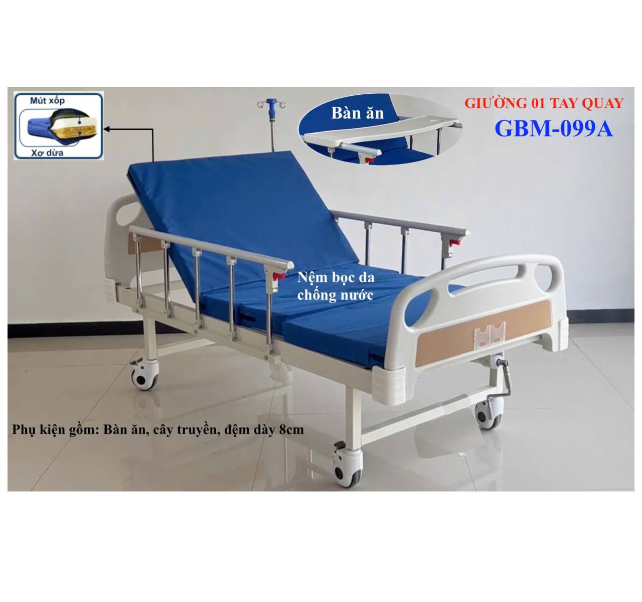 GIƯỜNG 01 TAY QUAY GBM-099A